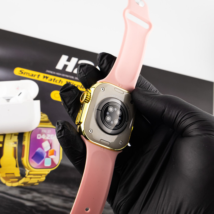 ساعت هوشمند مدل H20 ULTRA 49mm دارای صفحه نمایش رنگی و لمسی، کنترل موسیقی (Music Player)، کنترل سطح اکسیژن خون، قابلیت مکالمه از طریق بلوتوث بند استیل به همراه هندزفری