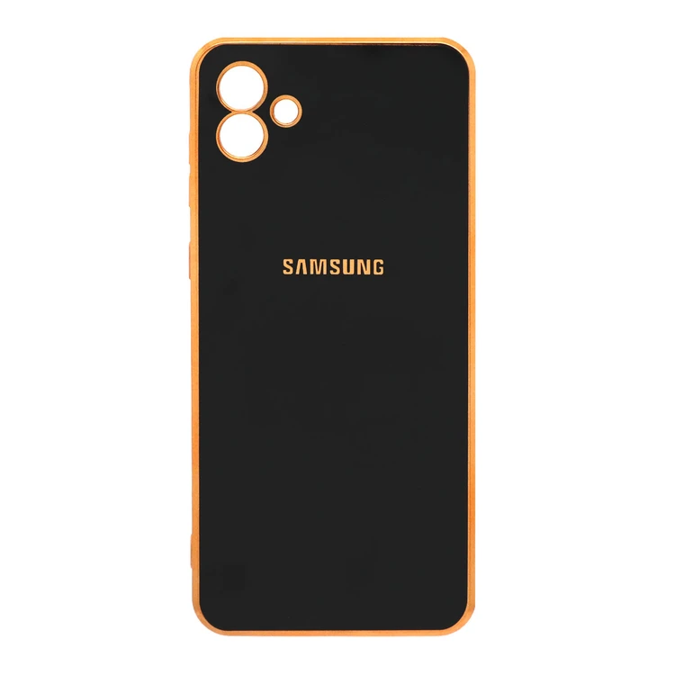قاب گوشی Samsung A04 مای کیس دور طلایی مشکی شفاف