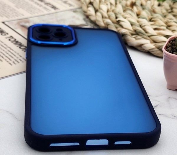قاب گوشی iPhone 11 Pro Max آیفون پشت مات دور سیلیکونی سرمه ای زیبا