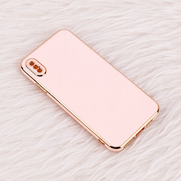 قاب کاور آیفون iPhone xs max مدل My case دور طلایی صورتی شفاف