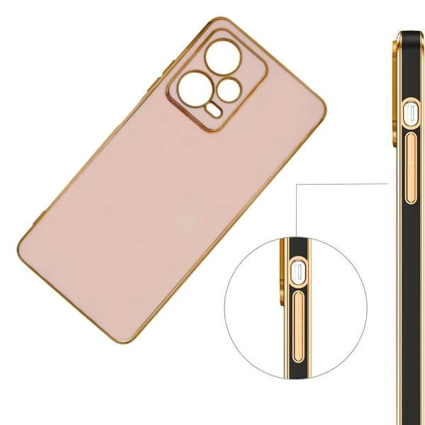 قاب گوشی Poco X5 / Redmi Note 12 5G شیائومی ژله ای مای کیس دور طلایی دار مشکی شفاف