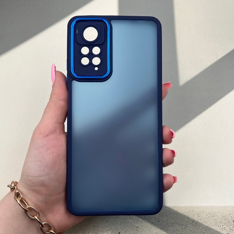 قاب گوشی Redmi Note 11 Pro / Redmi Note 12 Pro 4G شیائومی Frosted Case پشت مات لنز متال Metal محافظ لنز دار سرمه ای  مات