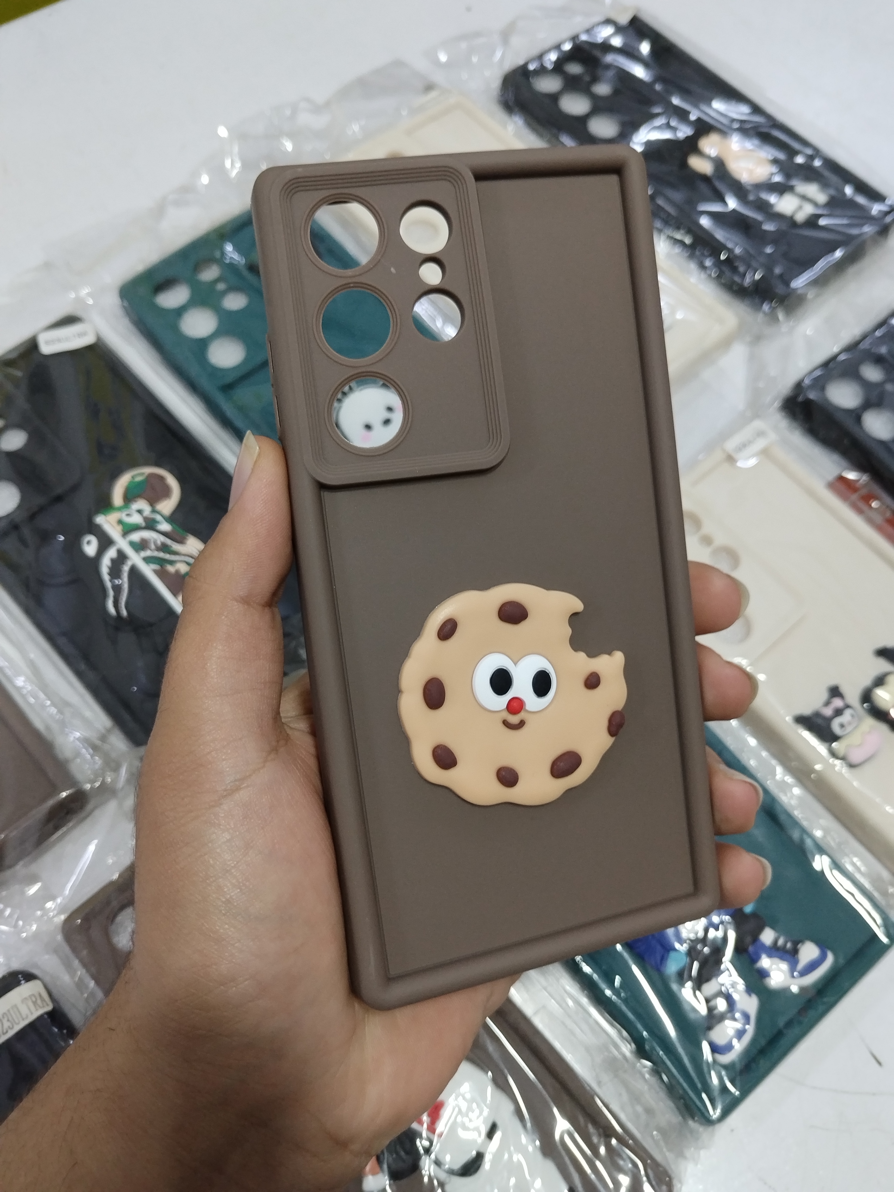 قاب گوشی Galaxy S23 Ultra سامسونگ طرح سیلیکونی Solid عروسکی فانتزی برجسته سه بعدی محافظ لنزدار طرح دار