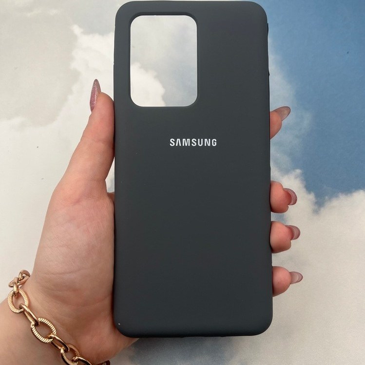 قاب گوشی Galaxy S20 Ultra سامسونگ سیلیکونی پاک کنی اورجینال داخل پارچه ای مشکی