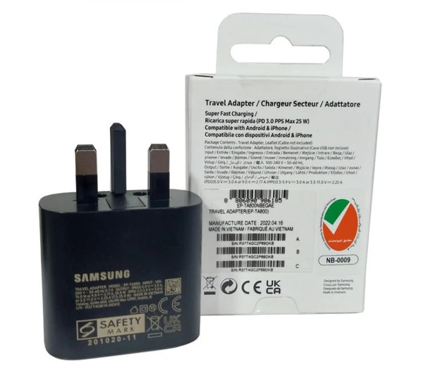 آداپتور فست شارژ 25W اصلی سامسونگ مدل EP-T2510 اصلی