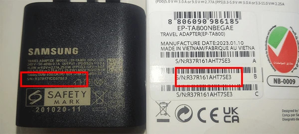آداپتور فست شارژ 25W اصلی سامسونگ مدل EP-T2510 اصلی