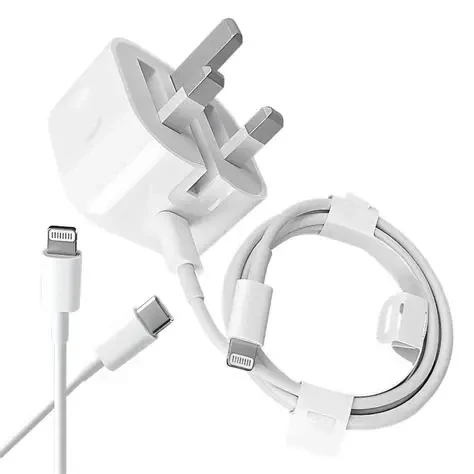 آداپتور 20 وات اصل آیفون+کابل لایتنینگ+تبدیل 3به2 چراغدار