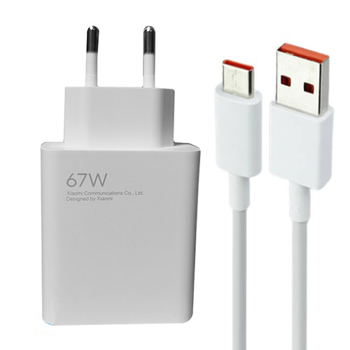 شارژر شیائومی توان 67 وات دو پین همراه کابل