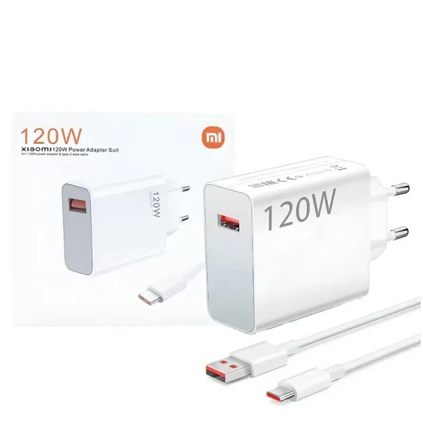 شارژر شیائومی مدل MDY-13-EE توان 120 وات دو پین همراه کابل